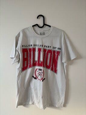 Billion Dollar Baby White Short Sleeve Graphic Tee - Red Logo